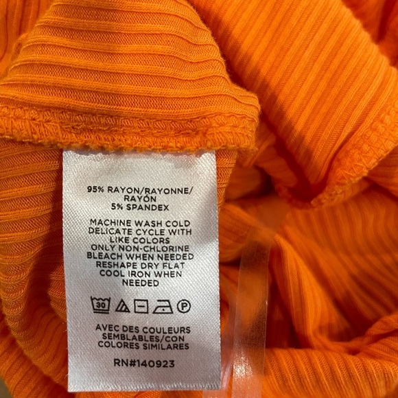 LOFT Bright Orange One-Shoulder Ruffle Blouse - Picture 6 of 6